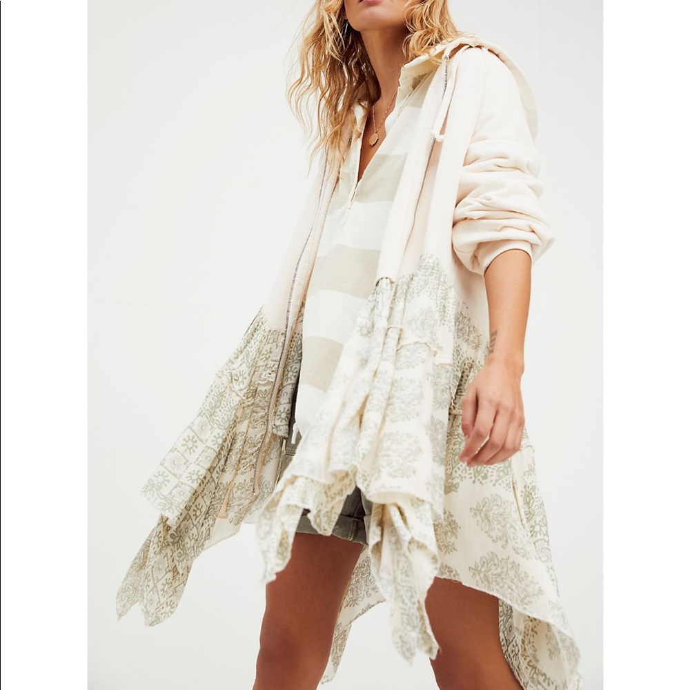 ISO Free People Moon Dust Cardi M, L or XL in Black or Printed Ivory